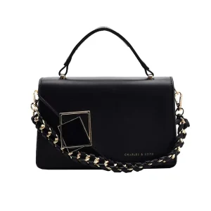 Cross-border Foreign Trade Lady Women’s PU Chain Shoulder Messenger Bag Portable Small Square Geometric Pattern