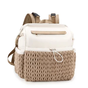 Cross border Mummy Bag Maternal Baby Diaper Bag Large Capacity Multi functional Waterproof Zipper Closure Travel Bag