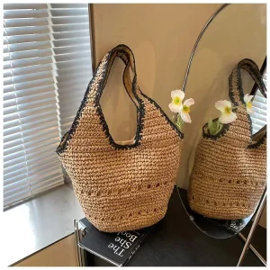 Cross border New Model Purely Hand woven Simple and Elegant Single shoulder Bag Beach Bag
