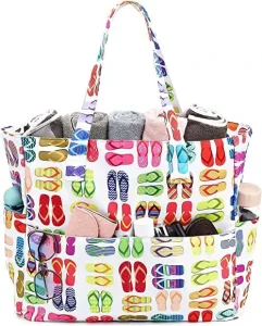 Cross border Ultra light Wear resistant Oxford Polyester Candy Pattern Womens Tote Beach Bag Multi functional