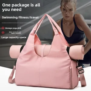 Cross border Unisex Travel Bag Large capacity Gym Bag Independent Shoe Compartment Simple Yoga Bag Nylon