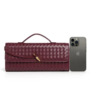 Cross-border Woven PU One-Shoulder Bag Fashionable Horizontal Clutch Accordion-style Womens Bag