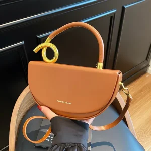 Crossbody Bag Hot Selling Designer Pu Leather Semi Circular Handbag Elegant And Fashionable Hard Womens Shoulder Bag