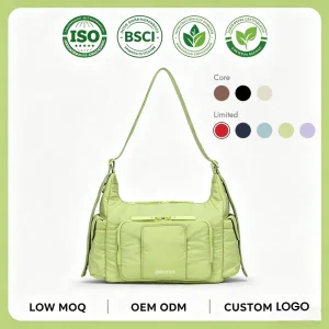 Crossbody Diaper Bag Lightweight Baby Changing Bag Compact Hands Free Shoulder Bag with Multiple Pockets