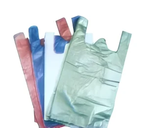 Custom Biodegradable LDPE Disposable Side Gusset Shopping Tote Bags with Gravure Printing Vest Handle for Supermarkets Packaging