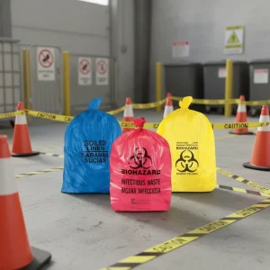 Custom Biohazard Medical Waste Bag Heavy Duty PE Hospital Waste Disposal Bag Clinical Infectious Waste Bags