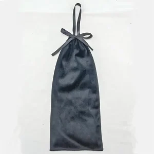 Custom Black Faux Suede Gift Pouch Velvet Drawstring Bag Jewelry Packaging Display Pouch Bag with Logo