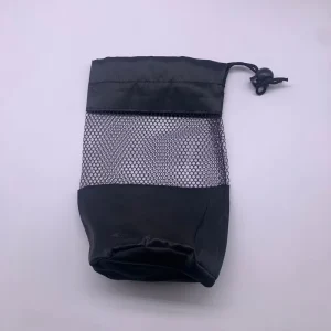 Custom Black Reusable Eco-friendly Mesh Drawstring Pouch Bag with Screen Printing for Industrial Promotion Use