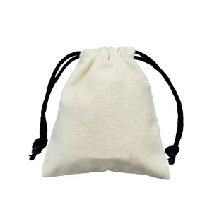 Custom Branded Cotton Jewelry Drawstring Pouch Durable Portable Storage Bag for Rings Earrings Promotional Advertising Giveaways