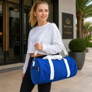 Custom Canvas 20-35L Foldable Durable Large Capacity Sports Gym Cute Girls Travel Duffel Tote Bag