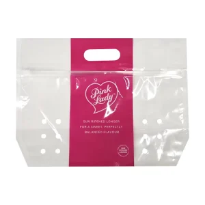 Custom Clear Plastic Zipper Banana Cherry Apple Grape Frozen Food Packaging Bag for Fruit and Vegetable
