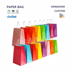 Custom Color Trendy Shopping Bags With Sturdy Handles for Retail Boutique and Gift Packaging Solutions