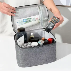 Custom Cosmetic Makeup Bag with Zipper Closure Casual Style High Quality Water Resistant Durable Reusable for Travel