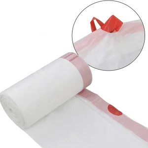 Custom Design Eco Friendly Recyclable Embossed Square Bottom LDPE HDPE Drawstring Garbage Bags 5/13/30/39 Gallon Heavy Duty