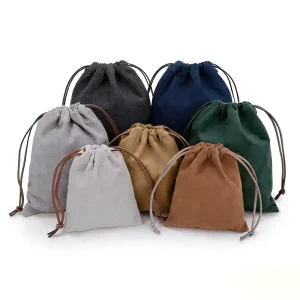 Custom Design Logo Jewelry Drawstring Pouch Dustproof Jewelry Storage Bag for Jewelry Packaging
