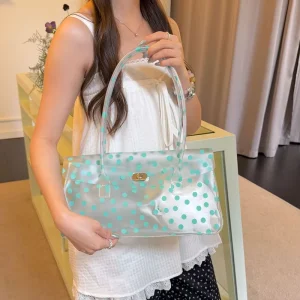 Custom Design PU Jelly Tote Bag Niche Polka Dot Transparent Shoulder PVC Lining Tote Platinum Star Bag