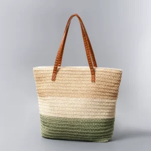 Custom Design Popular Summer Vacation Straw Bag Oversized Beach Tote Shoulder Bags Large Capacity Travel Bag For Women