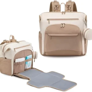 Custom Diaper Bag with Backpack Straps and Changing Pad Waterproof Diaper Backpack Mommy Bag Stroller Attachment Bag