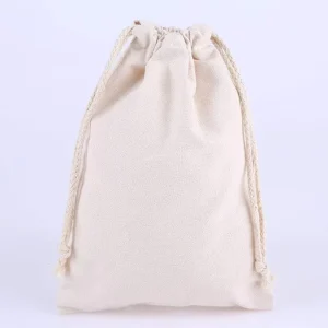 Custom Drawstring Bag With Logo Small Cosmetic Canvas Drawstring Bag Makeup Gift Cotton Drawstring Bag Custom Logo Printed