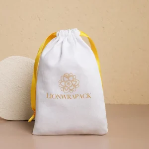 Custom Drawstring Cotton Jewellery Pouch Packaging Cotton Gift Pouches with Logo