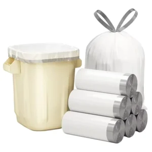 Custom Drawstring Trash Bags Durable Tear Resistant Waterproof Garbage Bags for Home and Kitchen