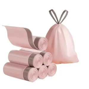 Custom Drawstring Trash Bags Durable Tear Resistant Waterproof Garbage Bags for Home and Kitchen