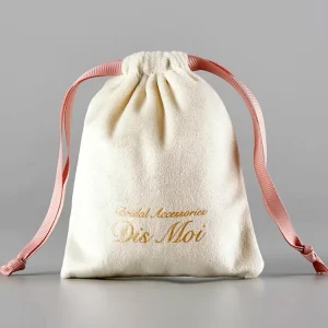 Custom Drawstring Velvet Jewelry Packaging Bags Pouch Soft String Close Gift Bag with Logo for Wedding Party Favors