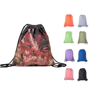 Custom Eco Friendly Cotton Drawstring Backpack with Custom Logo Large Capacity Unisex Gym Bag
