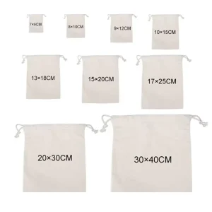 Custom Eco Friendly Water Resistant Reusable Cotton Drawstring Bag Small Size Custom Logo Gift Packaging Dust Bag