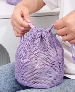 Custom Eco-friendly Durable Reusable Swimming Portable Mesh Drawstring Multi-function Laundry Bags Small Sweater