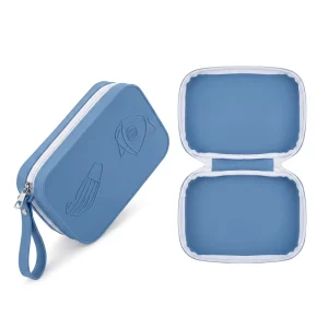 Custom Embossed Silicone Makeup Brush Case Portable Hard Shell Zipper Cosmetic Storage Bag for Beauty Travel Gift