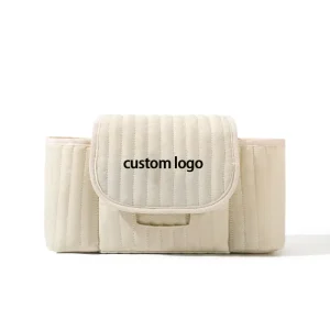 Custom Embroidered Waterproof Baby Carriage Hanging Bag Travel Portable Maternal Flip Mummy Baby Diaper Tote Bags