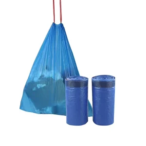 Custom Factory Supply Disposable 13 Gallon Recycled HDPE LDPE Embossing Kitchen Drawstring Trash Bag Garbage Bags Roll
