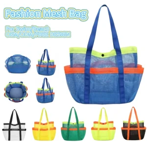 Custom Fashion Large Capacity Mesh Beach Tote Bag for Seaside and Swimming