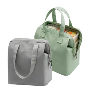 Custom Fashion Simple Bento Freezer Bag Lunch Tote Aluminum Foil Insulated Food Cooler Bag With Letter Pattern For Picnic Travel