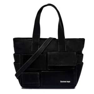Custom Fashion Vegan Leather Women’s Shoulder Bag Handbag with Single Shoulder Crossbody Strap Multipocket Shopper