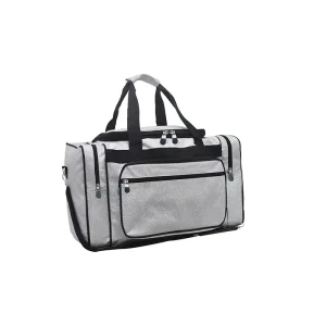 Custom Glitter Cheerleading Team Duffle Bag Geometric Letter Metallic Glitter Zipper Closure Fashion Travel Dance Accessory