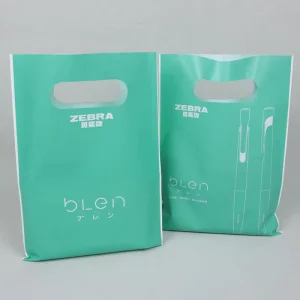 Custom Gravure Printed Logo HDPE LDPE Recyclable Merchandise Die Cut Soft Loop Handle Plastic Shopping Bag