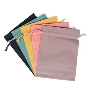 Custom Gravure Printed Moisture Proof PE CPE Frosted Apparel Storage Bag with Valve and Drawstring Closure