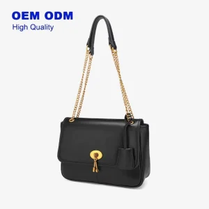 Custom Handbag Chain Lock High Quality Purses Handbags Shoulder Bag Pu Leather Luxury Designer Crossbody Bag for Women