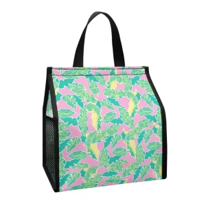 Custom Island Fashion Hawaii Banana Leaves Print Waterproof Portable Lunch Cooler Bag With Mesh Bag Print on Demand