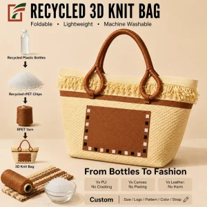 Custom Jacquard Vintage Ladies Handbags Large Capacity Woven Tote Bag with Two Handles Button Closure