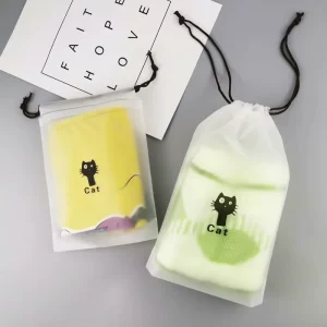 Custom LOGO Frosted Pe Plastic String Bag Moq 100pcs
