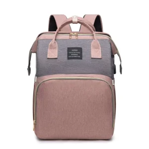 Custom LOGO Waterproof Oxford Fashion Mommy Backpack Rollaway Bed Bag Large Capacity Portable Diaper Backpack for All Mom
