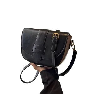 Custom Lady Vintage Style Genuine Leather Messenger Bag Canvas Lining Durable Comfortable Crossbody Shoulder Design