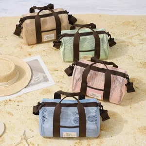 Custom Large Capacity Fashion Designer Mesh Tote Bag for Travel Beach Shopping Promotional Tote Bags