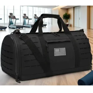 Custom Large Capacity Gym Fitness Sport Travel Tote Tactical Duffel Bag With Shoe Compartment