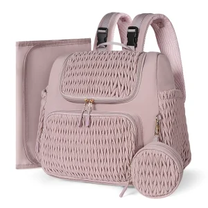 Custom Large Capacity Travel Diaper Bag for Babies Mommy Baby Storage Zipper Available for Pink Black Features Letter
