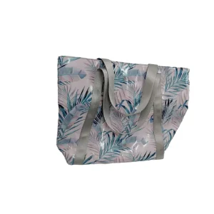 Custom Large Jelly Woven Polyester Beach Tote Bag Recyclable with Laminated Printed Embroidery Open Closure for All Seasons