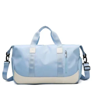 Custom Large Multi Layer Polyester Duffel Gym Bag Waterproof & Durable with Shoe Pocket for Outdoor Fitness Sports Travel Use